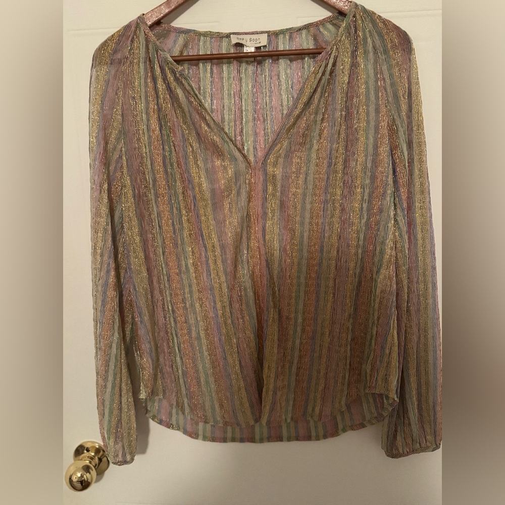 Anthropologie See U Soon Blouse size small